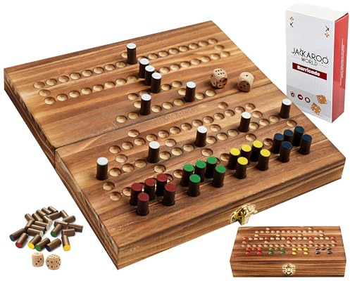 Jackaroo World - Barricade Board Game - Malefiz Game - 2025 Dice Games - 2-4 Player Competitive Strategy Game - Fast Board Game Fun Wooden Dice Game for Family & Friends - Adults Games Wood Games