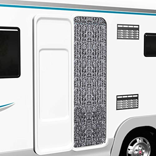 Homgoday Tenda anti-insetti marrone e beige 90 x 200 cm ciniglia per finestre casa e giardino