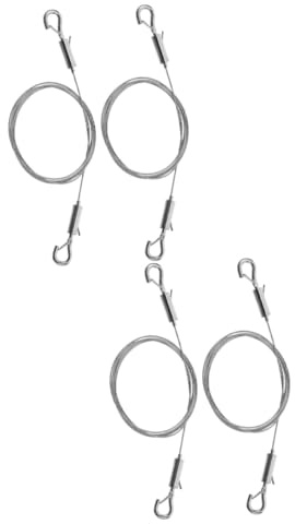 Gadpiparty 4 Pièces Corde pour suspendre un tableau signe, corde suspendue câble métallique réglable Crochet de fil d'acier inoxydable Crochet de suspension d'image cintres rideau fil d'image