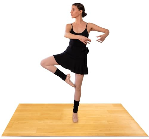 ODOXIA Piso de baile portátil Marley de PVC, 122 x 91 cm, pista de baile portátil para ballet, danza acolchada, danza irlandesa y más, alfombra de baile enrollable para bailarines, 5 mm de grosor