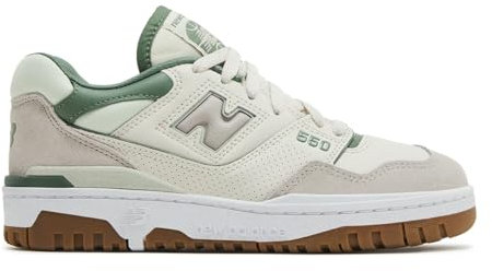 New Balance 550 Damenschuhe, Leinen/Naturminz/Stockgrün, 39.5 EU
