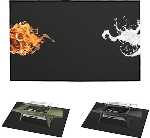 Fireproof Grill Mat, Heat Resistant & Waterproof Table Protector for Outdoor Grills, Prep Tables and BBQ Stations, Suitable for Charmline 34 x 23 cm Portable Charcoal Grill, 80 x 50 cm