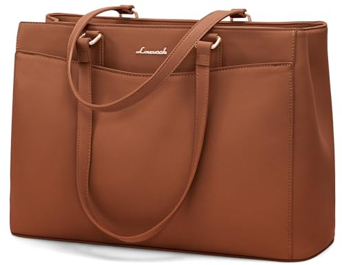 LOVEVOOK Bolso Mujer Grande, Impermeable Bolso Universidad Bolsos Shopper Ordenador Portatil 15,6 Pulgadas, PU Cuero Tote Bag para Profesora Trabajo University