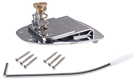 FUNOMOCYA Puente Trémolo para Guitarra Jazz Sistema Eléctrico de Reemplazo Diseño Ajustable con Duradero Color Plata Compatible con Mustang y Guitarras Clásicas Eléctricas