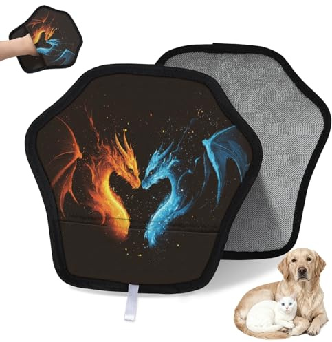 WowPrint Gant d'épilation des poils d'animaux de compagnie pour chat et chien - Gants électrostatiques réutilisables - Brosse pour canapé, vêtements, tapis, meubles, siège de voiture