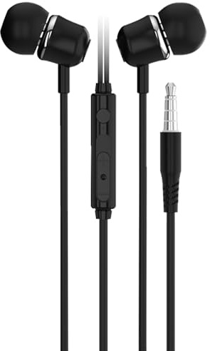 Zqxnt Auriculares intrauditivos con cable, micrófono integrado con cancelación de ruido para juegos de música, 3,5 mm, control por cable, amplia compatibilidad