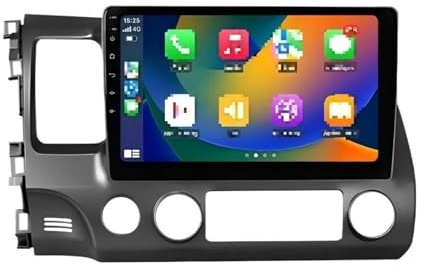 Sistema de navegación para automóviles Estéreo para Coche con 2+32 GB, Wi-Fi, CarPlay, 4 núcleos, Radio, Unidad Principal, GPS y Reproductor para Honda para Civic