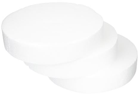 MINAOLULUS Dischi di Schiuma Floreale Artigianali 3 Pezzi 25 CM Diametro 5 CM Spessore Cerchi Rotondi per Modellabile Torta Finta Decorazioni Matrimonio