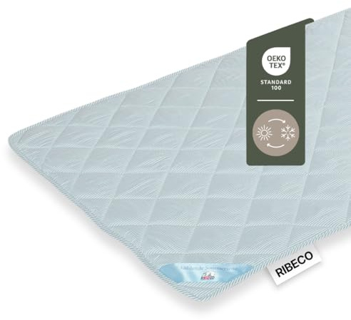 RIBECO Germany Matratzenauflage Top Cool – 2-in-1 ganzjährige Matratzenauflage – Topper mit kühlender Microfaserseite und wärmender Seite in Flanell-Qualität (200 x 200 cm)
