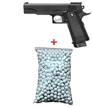 Galaxy Airsoft Pistola G6 M1911, Hi Capa, Muelle, Negro, Balines 0,12 g Regalo, Fuerzas Especiales/SWAT/Cosplay, 0,5 J
