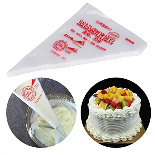 100Pcs Piping Bags Food Grade Plastic Icing Bags Reusable Non-slip Extra Thick Pastry for Cake Decorating Supplies Cake Frosting DIY Baking Tool(M)