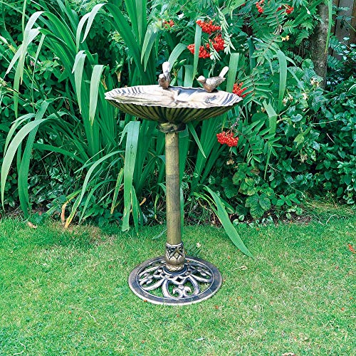 HomeZone Bronze Effect Bird Bath For Garden Durable And Long Lasting Bird Baths Decorative Accessories For Outdoors Water And Seed Feeder For Wild Birds Garden Decorations