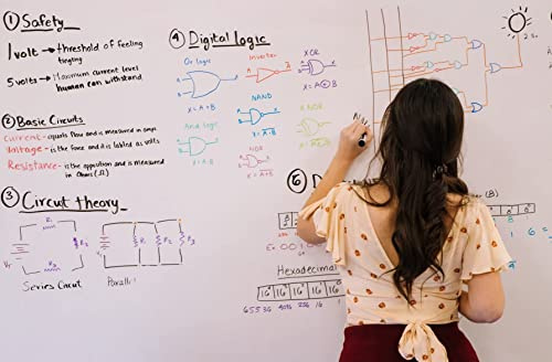 Magnetfolie Schreibfolie Whiteboard | 20 Formate | selbstklebend & magnetisch | Eisenfolie | Magnetwand | Ferro Whiteboardfolie | Pinnwand | Farbe: Weiss (200x125cm)