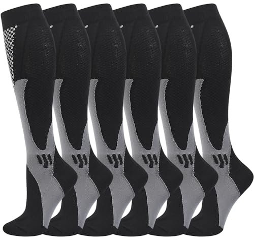 Gcbiger Calcetines de Compresión (3 pares) para Hombres Circulación 20-30 mmhg Medias de Compresión Médicas Mujeres Enfermería