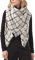 Durio Karoschal Damen Schal Winter Weich Deckenschal Quadratisch Übergroßer Strickschal Kariert Poncho mit Fransen Beige A24