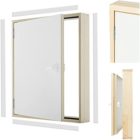 oMan Kniestocktür Drempeltür Holz mit Wärmedämmung Abseitentür TERMO U=1,22 W/m2K (70x70), Weiß