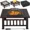 Yaheetech Fire Pit for Garden,Garden Stove Brazier For Barbecue,Heating,Cooling Drinks with Cover & Poker,Copper