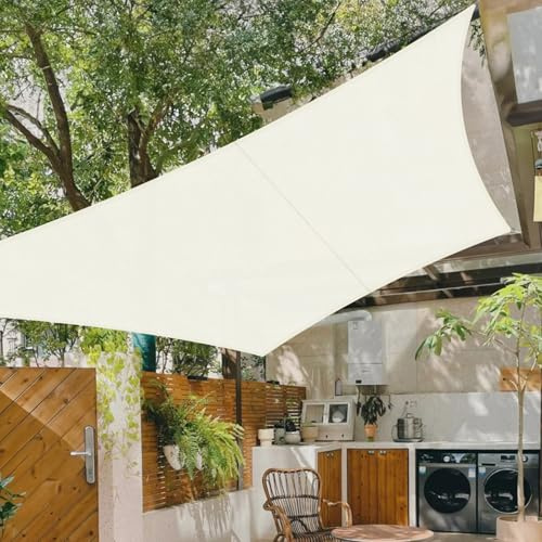 COOL AREA Sonnensegel Wasserdicht Quadratisch 4x4m Sonnenschutz 95% UV Schutz Windschutz,Wasserabweisend Segel Geeignet für Außenbereiche wie Garten Balkon Terrasse-Creme