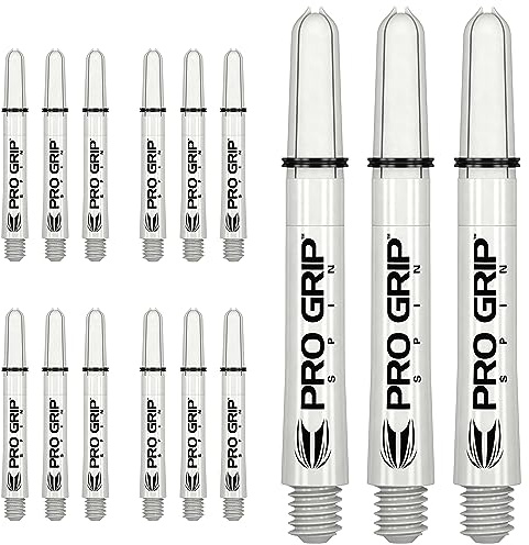 Target Darts 5 x Sätze Weiß Pro Grip Spin Dart Stiele Kurz - 15 Dartschäfte Insgesamt