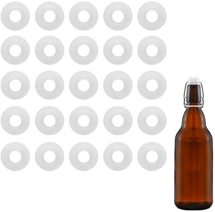 Guarnizioni In Gomma Siliconica Da 25 Pezzi, Guarnizioni In Silicone Guarnizione Bianco Guarnizione Di Tenuta Altalena Sigilli Per Bottiglie Da Birra Birra Per La Cucina Domestica