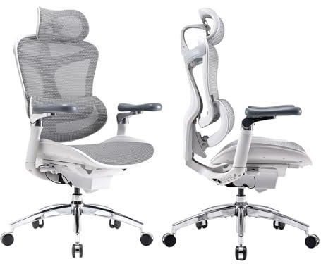 SIHOO Doro C300 Pro Ergonomischer Bürostuhl mit ultraweichen 6D-Armlehnen, dynamischer Lendenwirbelstütze, Sitztiefenverstellung und verstellbarer Rückenlehne, Schreibtischstuhl für Home Office (Weiß)