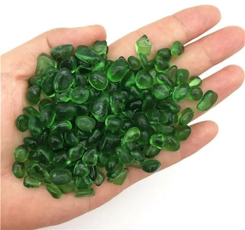 AtkitS 7–9 mm grüner Glaskies, Glasurstein, poliert, Aquarium-Dekor, natürliche Quarzkristalle Wohnkultur