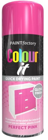 AlezyB - 6 x Perfect Pink 400ml All Purpose Spray Paint | Use on Metal, Wood, Plastic and Multipurpose Aerosol Professional Quality Perfect Finish, for Interior Exterior and Excellent Coverage