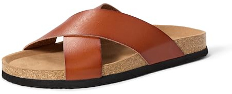 Amazon Essentials Sandales à Brides Croisées en Liège et Similicuir homme, bronze, 46