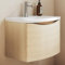 BRIDGE BENO Badezimmerschrank 60 cm mit Waschbecken aus Mineral, Schublade mit sanftem Verschluss (Golden Sand)