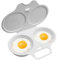 Microwave Egg Poacher, Reusable Double Cups Egg Cooker, Polypropylene Poached Egg Maker, Round Egg Boiler for Quick Breakfast Cooking