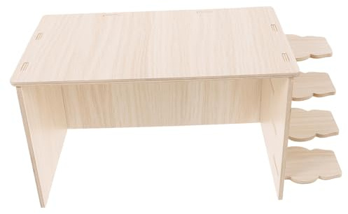 Lurrose Maison Bois pour Hamster et Cobaye Refuge Rustique Stable et Abri Confortable pour Petits Animaux Décoration Naturelle pour Cage