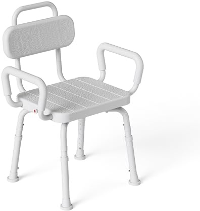 Loyoda Swivel Shower Chair with 360° Rotating,Bath Chair for Inside Shower or Tub - Removable, Backrest & Arms, 160kg Capacity