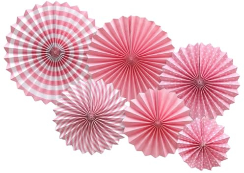 CATZUM 6 Pezzi Pompon di Carta Velina Rosa, Pompon e Ventagli, Addobbi Compleanno, Decorazioni Compleanno, Pompom Fiori di Carta, Festa, Fiori Floreali per Nozze, Matrimoni, Festival (Rosa)