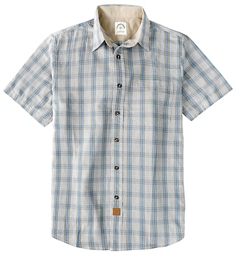 Dubinik® Chemise Homme Manches Courtes Carreaux Manche Courte Décontractée en Coton avec Poche Western Regular Fit