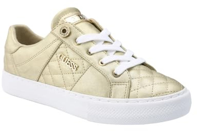 GUESS Women's Loven Sneaker, Gold, 5 UK
