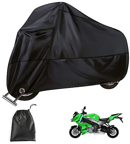 Funda para Moto, Funda Moto Impermeable, Cubierta de Motocicleta Protector UV Universal para Exteriores, 190T, Cubierta para Scooter de Motor, Lona con Orificios de Bloqueo, 265x105x125cm