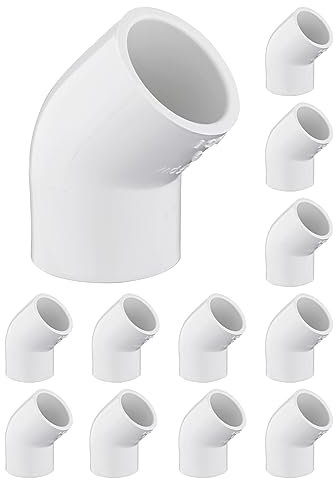 12 Stück 1,9 cm 45 Grad Ellenbogen PVC Fitting, 2-Wege-Möbelqualität Rohrverbinder für DIY PVC Regal Gebäude Möbel Gewächshaus Garten Stützstruktur Rahmen