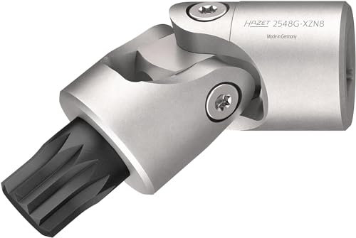 HAZET Schraubendreher Gelenkeinsatz 2548G-XZN8, 1/4 Zoll Innen Vielzahn XZN M8, für Befestigungsschrauben an 4/2 Wege-Ventil, passend für schwer zugängliche Stellen, für diverse PKWs