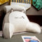 LANPEW Reading Pillow,rückenkissen mit armlehnen,lesekissen für Bett,bettsessel Rückenlehnenkissen Rückenstütze,Kissengeschenke für Lesen,Arbeiten,und Spielen (Bohnensamt grau, 75 * 50cm)