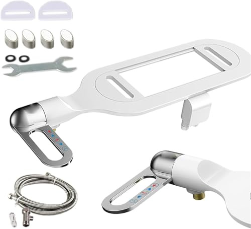 Phito - Asiento de inodoro para bidé, boquilla doble, bidé de agua ajustable, no eléctrico, spray de agua dulce, accesorio de bidé no eléctrico para inodoro, boquilla doble retráctil con presión de