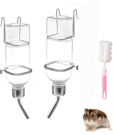2 Pcs Hasen Trinkflasche Winterfest Trinkflasche Meerschweinchen Trinkflasche Kaninchen Mit Halterung Kaninchen Tränke Trinkflasche Hamster Trinkflasche Nagertränke Klein Haustiere(180ml+350ml)
