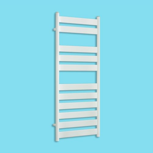 Companyblue Designer Flat Panel Heated Towel Rail Bathroom Radiator (1200 x 500mm White)