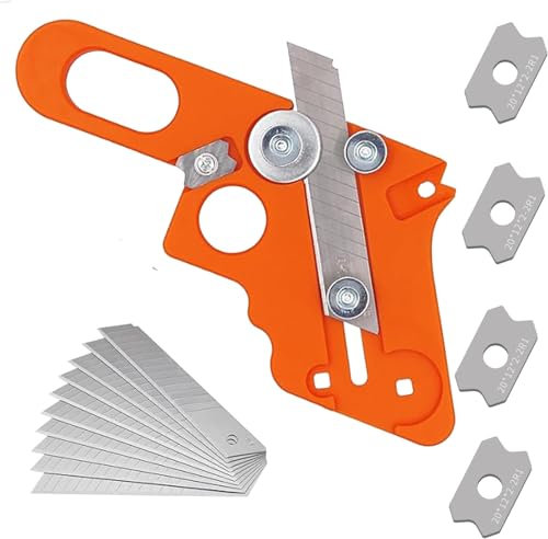 Coupe-bordure pour placoplâtre, coupe-bordures, coupe-bordures, coupe-bordures, avec 10 lames de rechange, rabot à chanfrein, outil de coupe à la main pour bandes de bord en bois