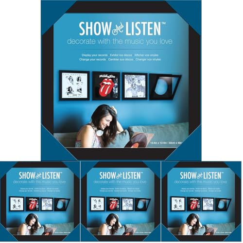 Show and Listen black lp flip frame (Confezione da 4)