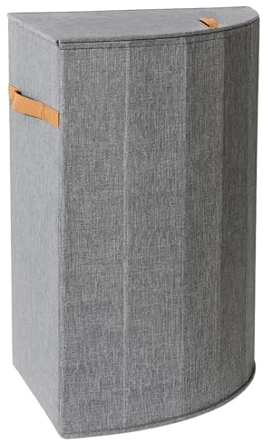 Cesta ropa sucia - Cesto ropa sucia con tapa - Cesto ropa plegable en tela gruesa Lino 600d - Accesorios baño - Cesta plegable colada 60 x 40 x 40 cm (gris)