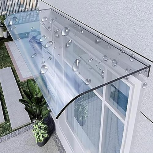 Generico Pensilina Tettoia per Porta e Ingresso, Tenda da Veranda in Policarbonato Trasparente ad Arco, Garden da Esterno per Finestra, con Accessori（40x100cm/15.7 x39in）