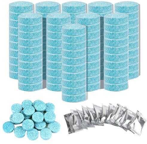 100 pastiglie detergenti per parabrezza, multifunzionali, per la pulizia di finestrini, armadi e vetri