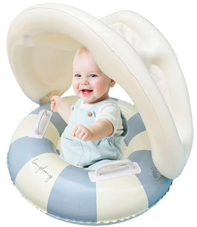 Baby Swimming Float | Inflatable Swimming Floats for Age 0-4 Years,Inflatable Sun Protection Swim Ring Foldable Floating Safety Seat for Kids Boys Girls