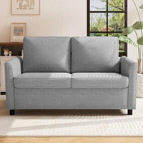YODOLLA 2 Seater Sofa with Removable Covers, Modern Loveseat Couch Double Seat Small Sofa for Living Room Bedroom,Light Grey