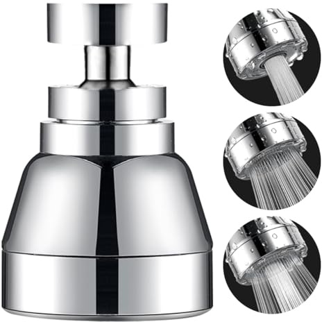 Kitchen Faucet Spray Head, Solid Brass and Stainless Steel, 360 Degree Rotatable Aerator â 3 Flow Mode Adjustable, High Pressure Booster, Anti-Splash, Water Saving Faucet Sink (All copper)
